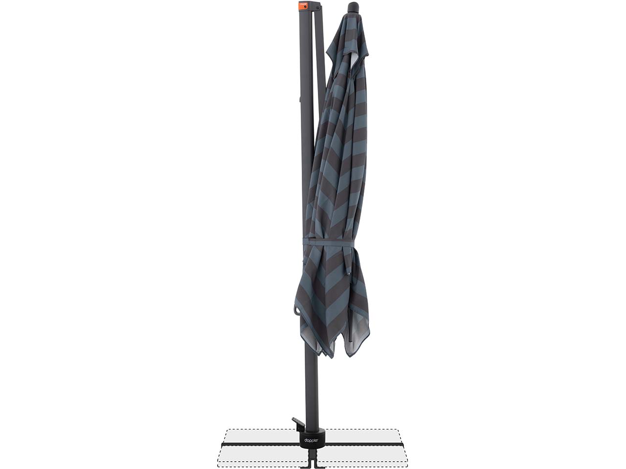 doppler Pendelschirm "myZone AX" 280 x 280 cm, Blockstreifen anthrazit