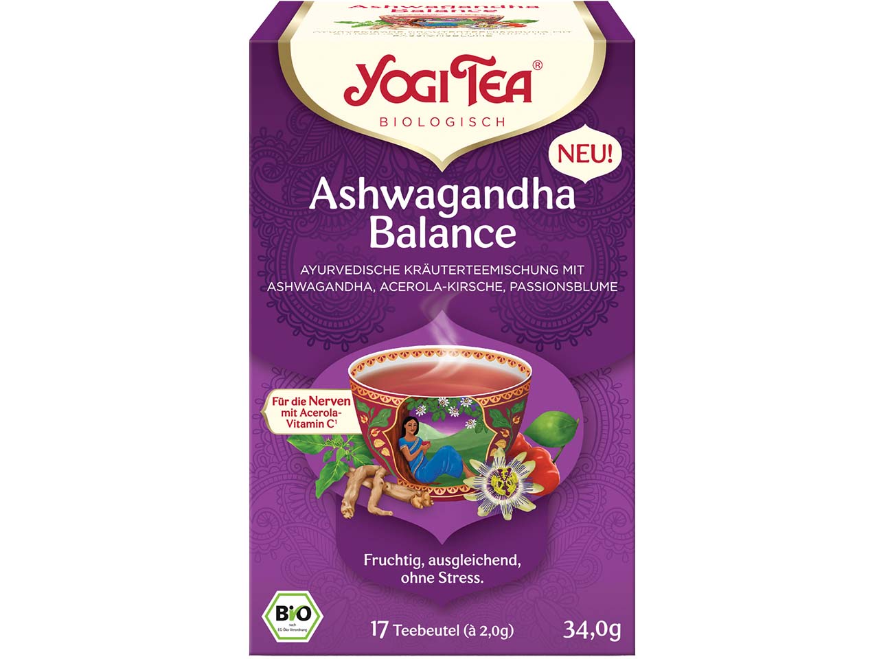 YOGI TEA Bio-Kräutertee "Ashwagandha Balance", 34 g