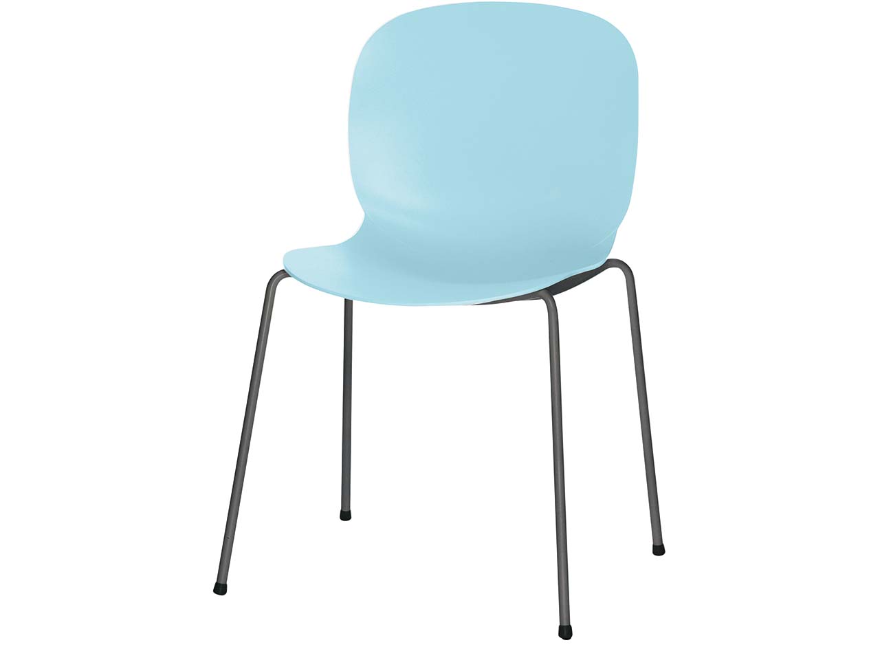 Stuhl "Noor" Gestell schwarz Schale hellblau