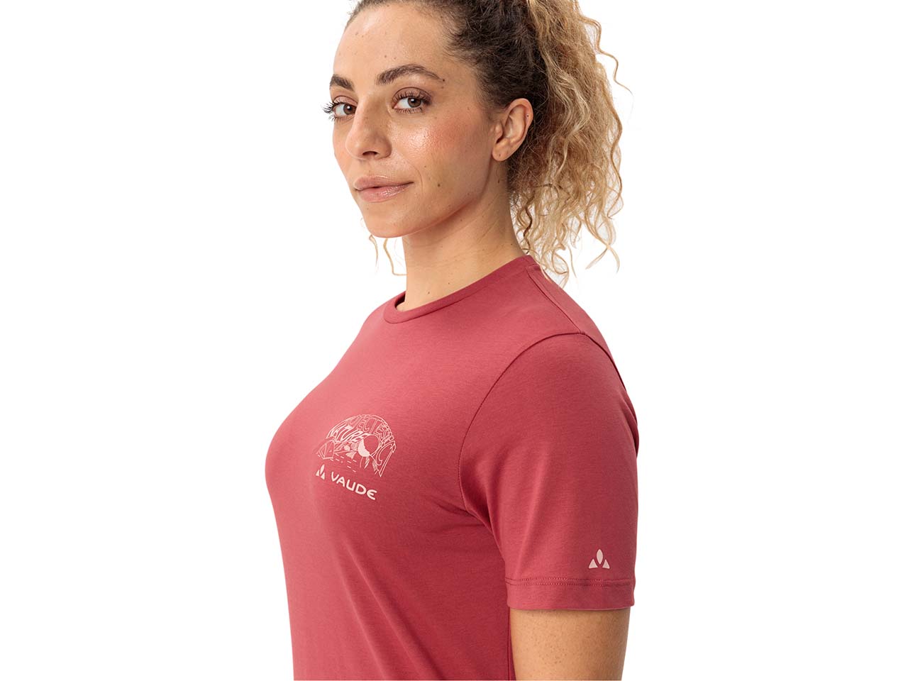 VAUDE Damen-T-Shirt "Spirit II" mit Rückenaufdruck, brick, Gr. 36