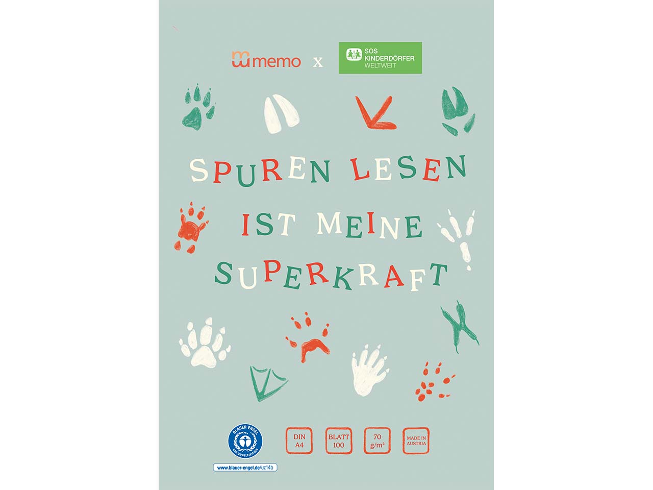 memo x SOS-Kinderdörfer weltweit Malblock DIN A4, 100 Blatt