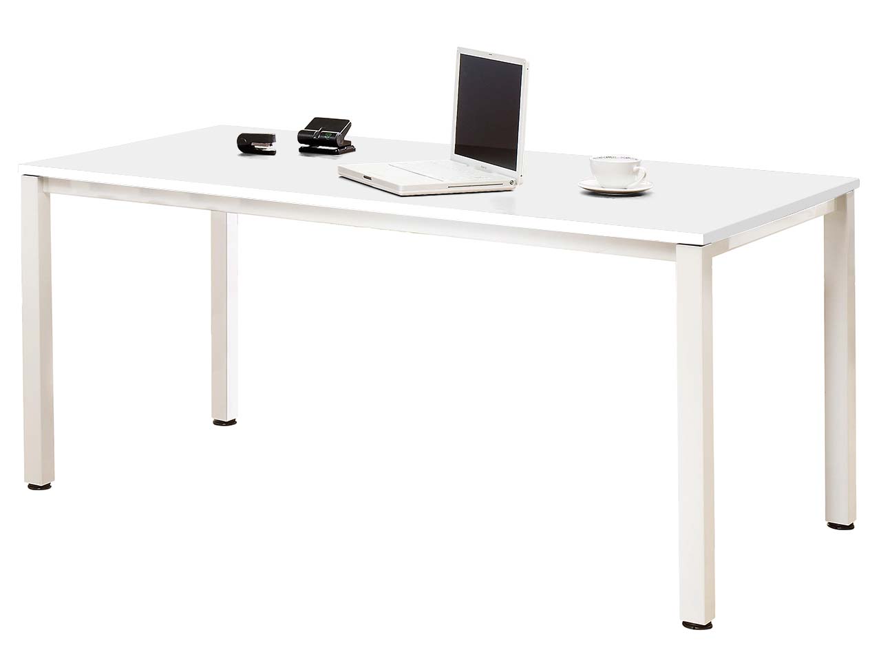 Schreibtisch "Pureness" höheneinstellbar, 160 x 80 cm, weiß, Buche weiß lackiert