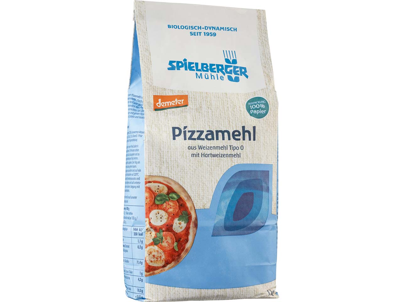 Spielberger Mühle Bio-Pizzamehl aus Weizenmehl Tipo 0, 1 kg