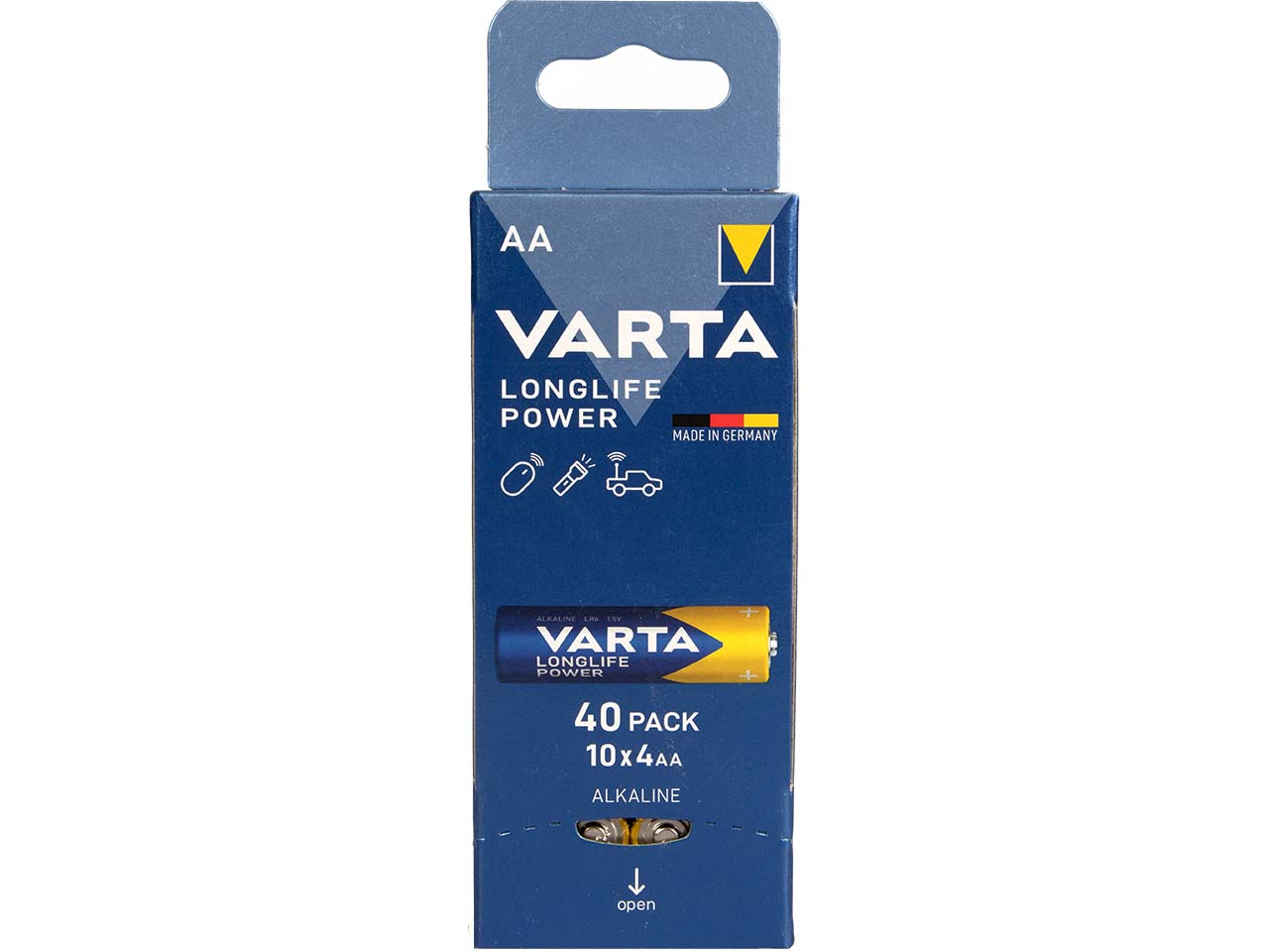 Varta Alkaline-Batterien "Longlife Power" Mignon AA, LR06, 1,5V, 40 Stk.