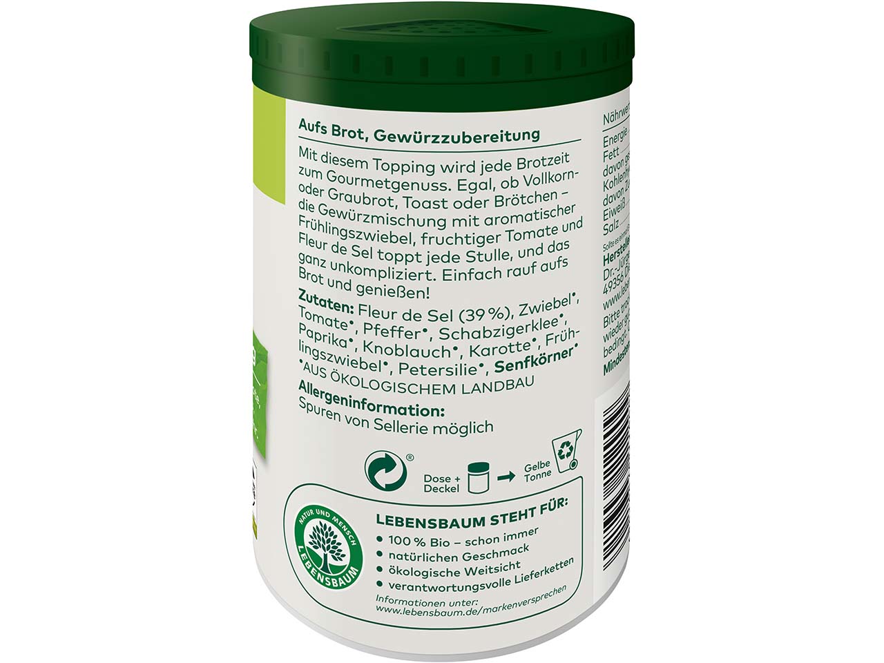 LEBENSBAUM Bio-Gewürzmischung "Auf´s Brot", 65 g