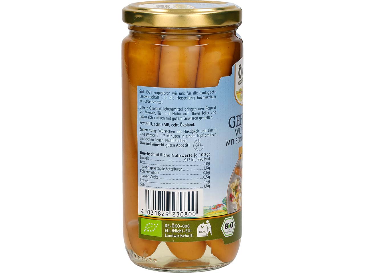Ökoland Bio-Geflügel-Würstchen, 380 g