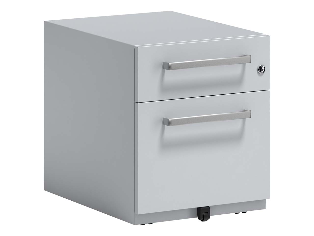 BISLEY Rollcontainer "Note" mit Griff, 1 Schublade, 1 HR T 56,5 cm lichtgrau