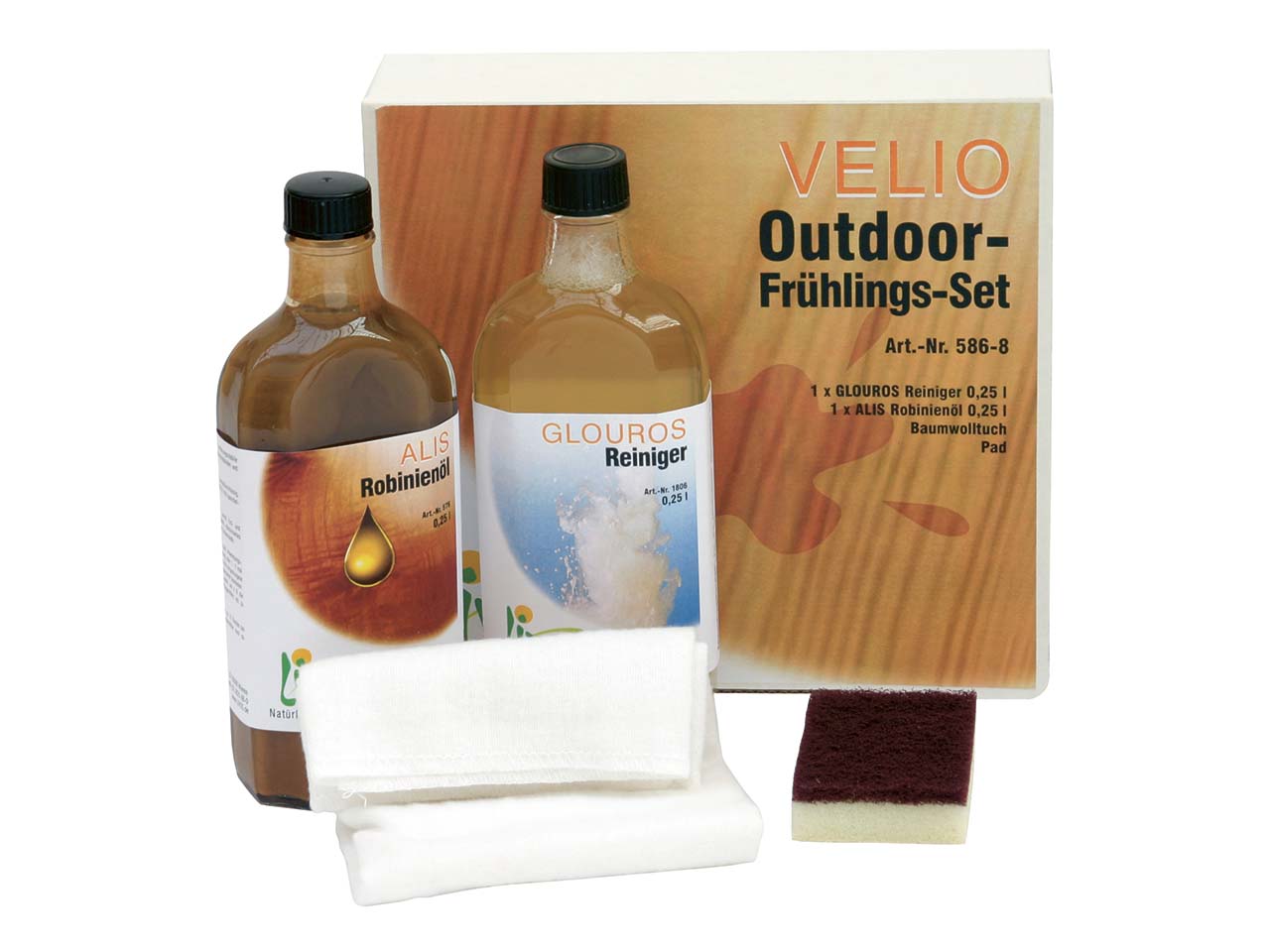 Livos Pflegeset für Gartenmöbel "Frühlingsset", inkl. Reiniger, Robinienöl