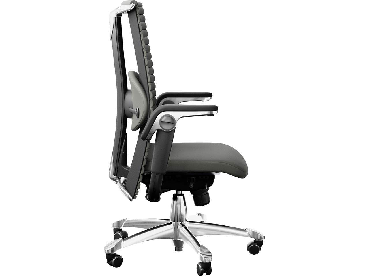 HAG Bürodrehstuhl "Excellence 9321" TiltDown AL, Gestell: si, Leder "PalomaSoft" warm grey