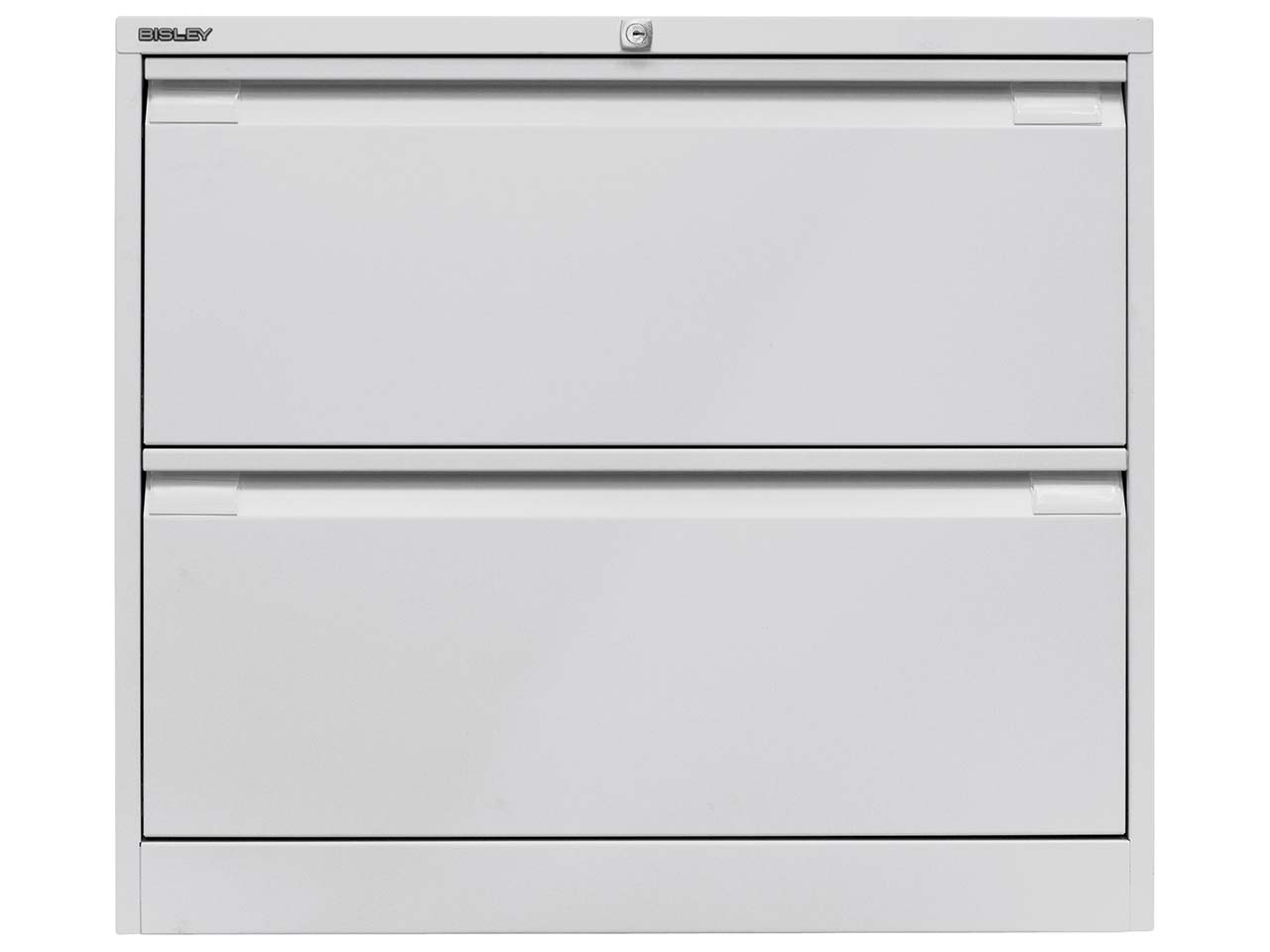Bisley Registraturschrank lichtgrau doppelbahnig, zwei Schübe RAL 845