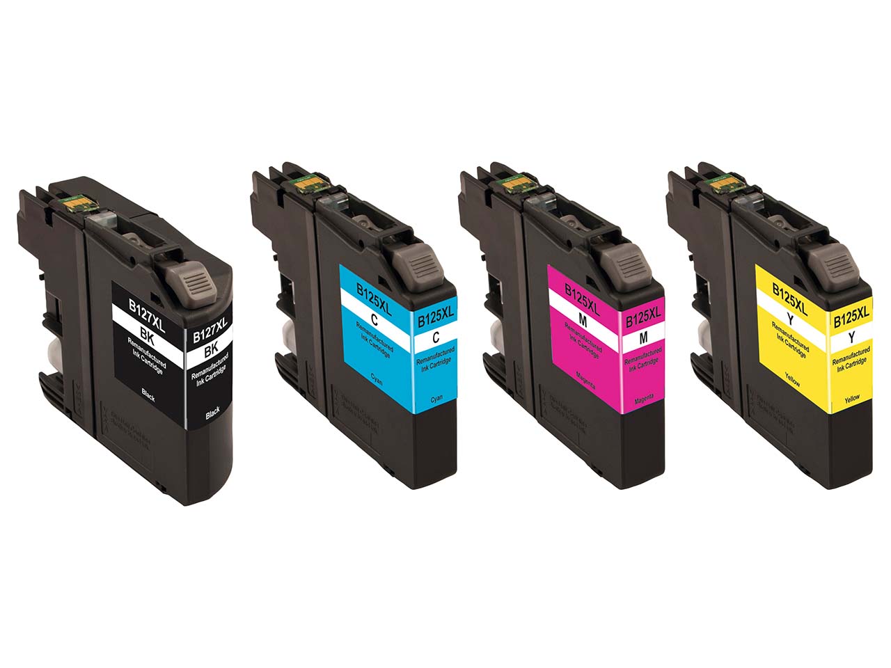 memo 4er-Set Tintenpatronen ersetzt Brother LC-127XLBK, LC-125XLC/M/Y schwarz, cyan, magen