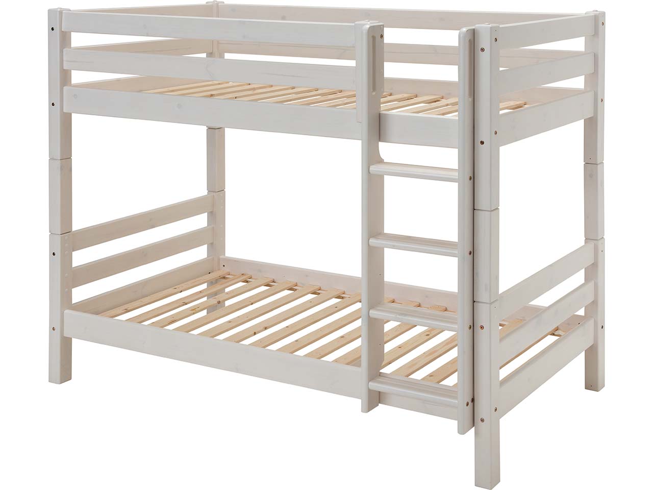 Etagenbett "Infanskids" 2 Betten, 90x200 , Leiter gerade, Kiefer weiß