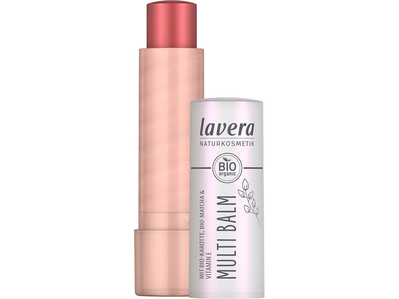 lavera Bio-3in1-Multibalm als Lidschatten, Rouge & Lippenstift, sunrise rose, 4,9 g