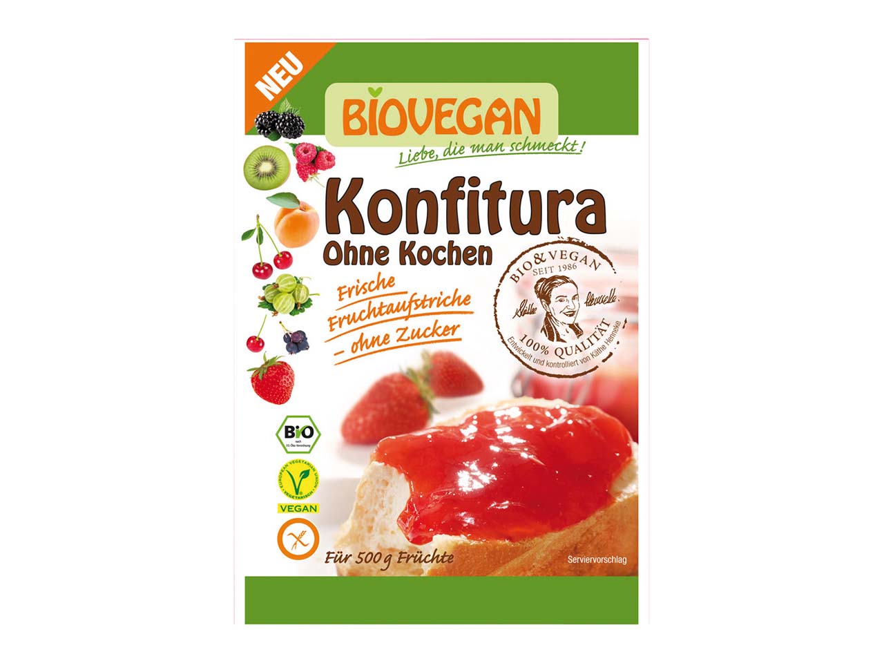 BIOVEGAN Bio-Geliermittel ohne Zuckerzusatz "Konfitura" ohne Kochen, 18 g