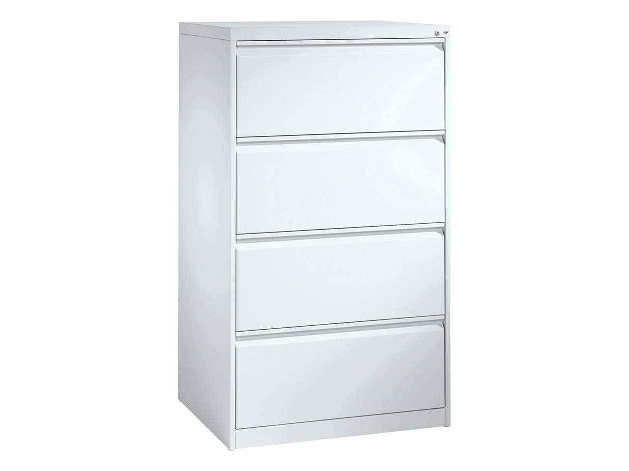 Hängeregistraturschrank zweibahnig, 4 Schubladen, reinweiß/reinweiß