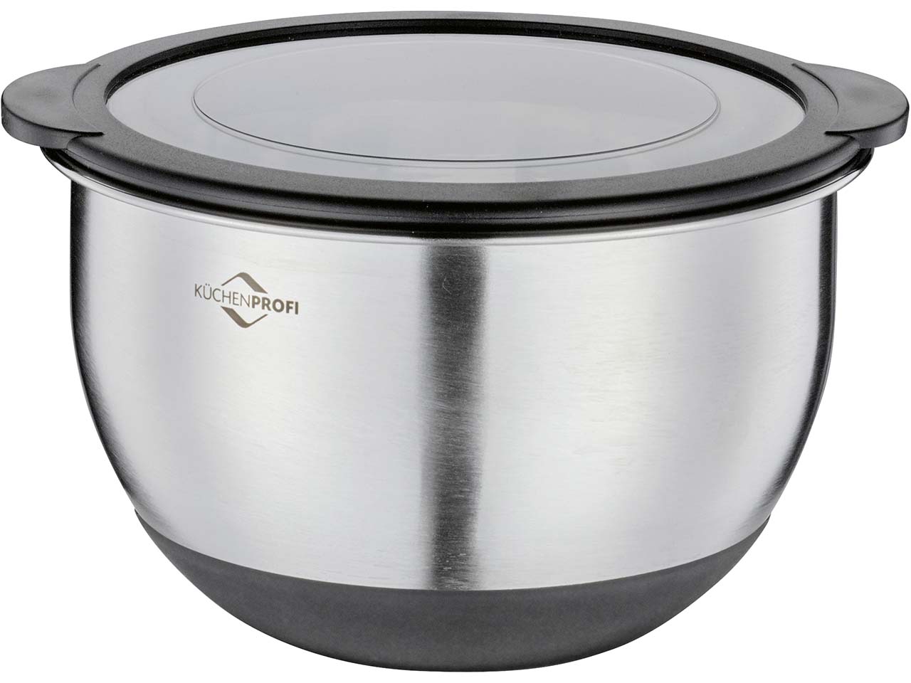 Schüssel "Deluxe" aus Edelstahl mit Deckel, rutschfest, Ø 16 cm