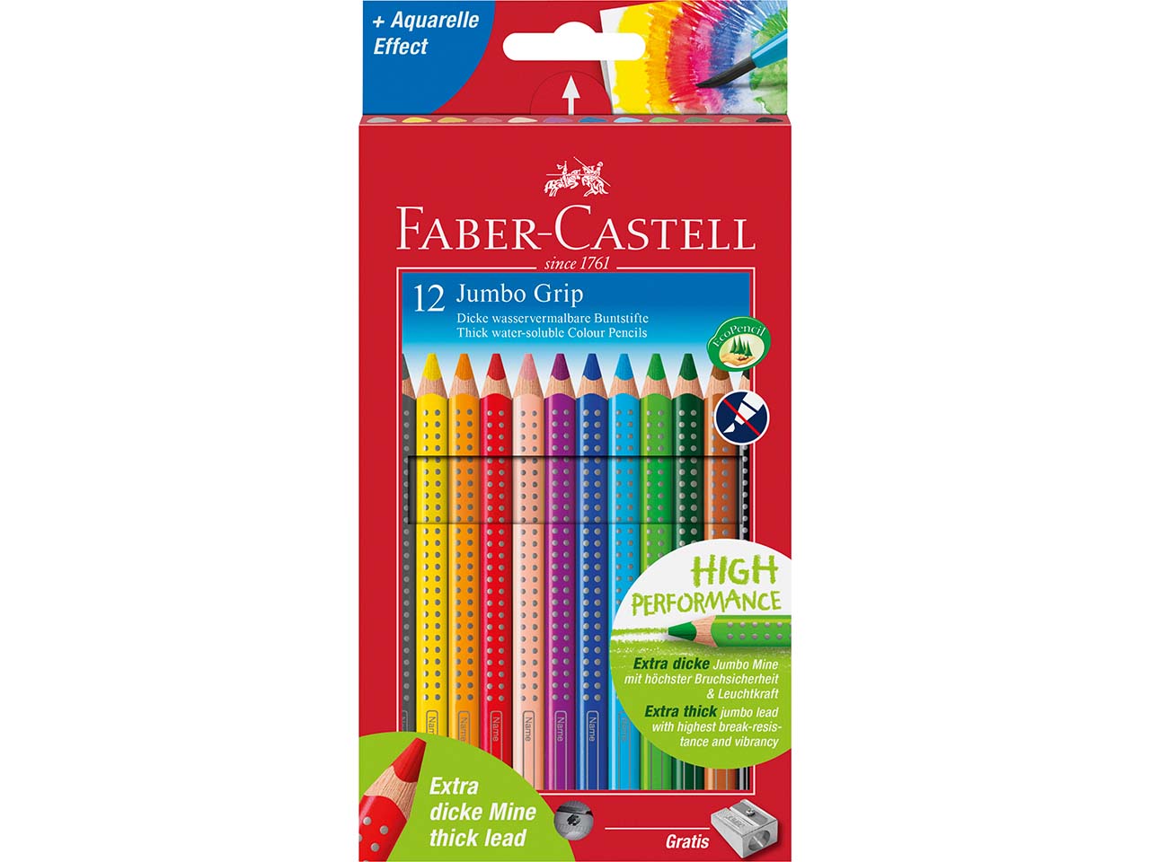 Faber-Castell Farbstift 'Jumbo Grip' 12er-Pack