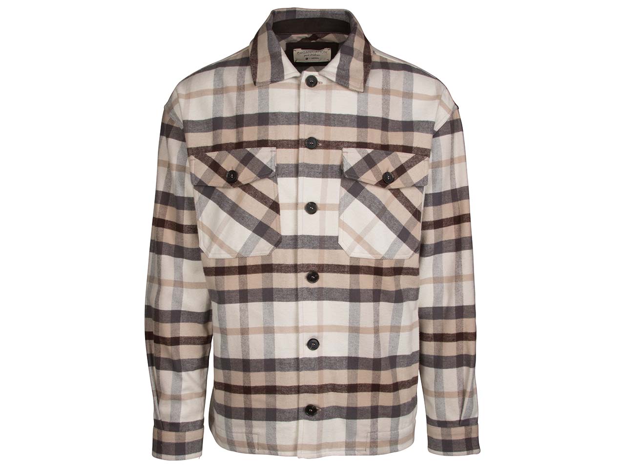 ORGANICATION Bio-Herren-Flanellhemd mit Brusttaschen, oversized, multicolour, Gr. M