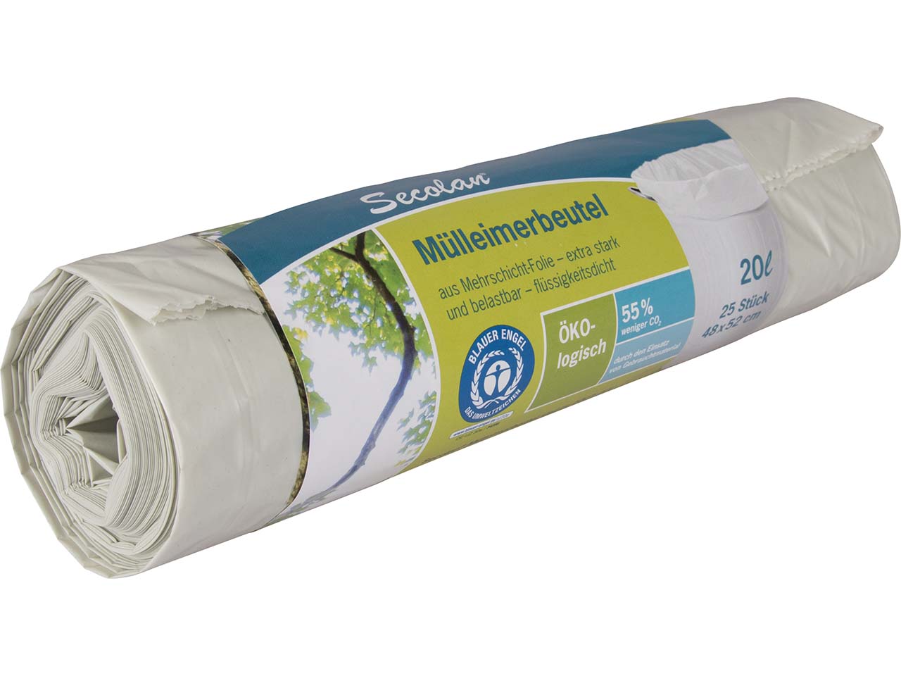 Secolan Mülleimerbeutel 20l, 25 St. weiß 48 x52 cm