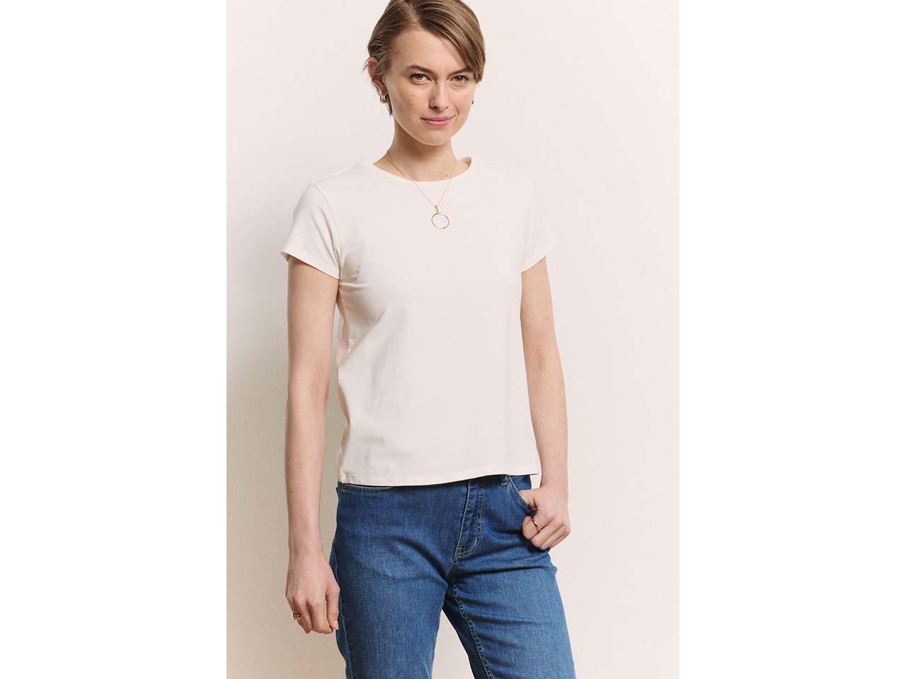 tranquillo Damen-T-Shirt 'Manaa' aus Tencel, white, Gr. M