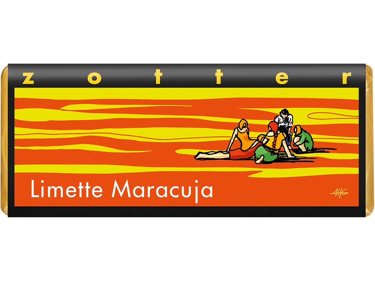 Zotter Bio-Bitter-Schokolade "Limette Maracuja", 70 g