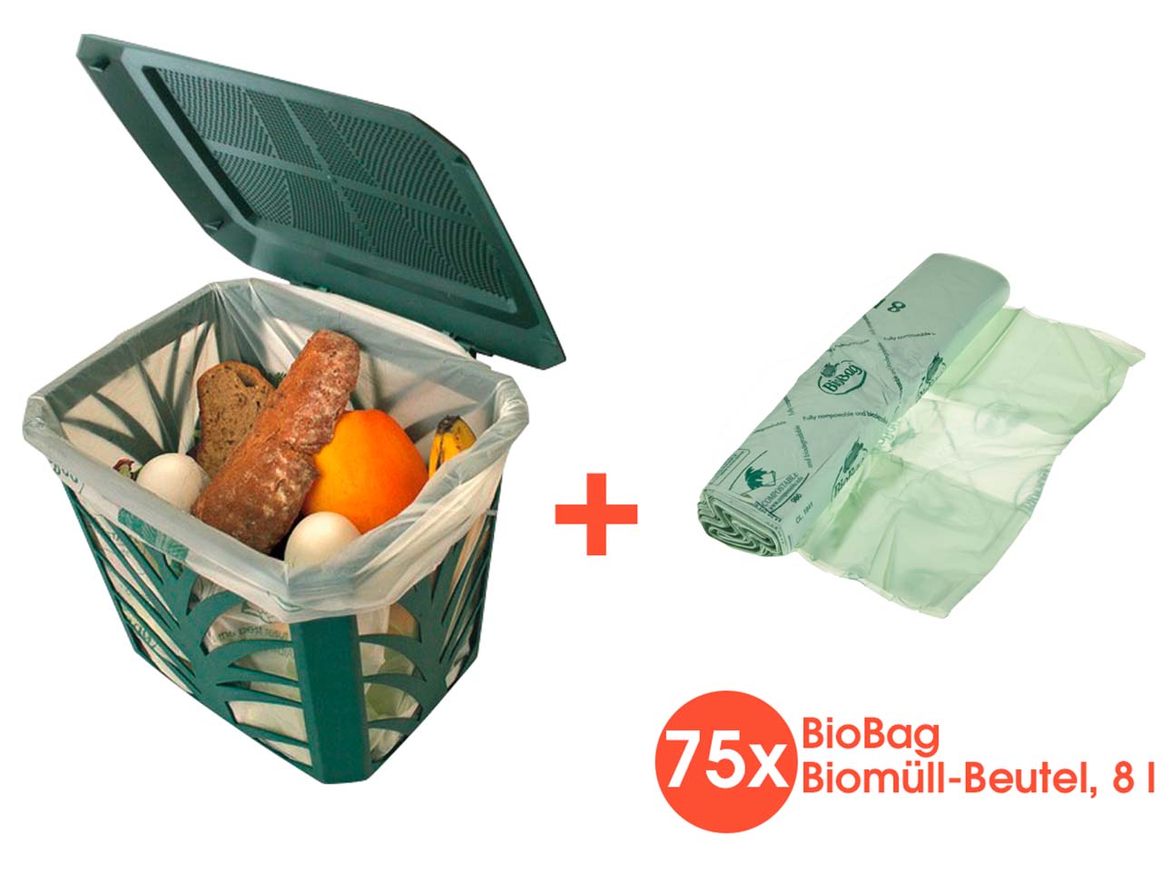 BioBag Biomüll-Eimer "MaxAir" inkl. 75 Biomüll-Beutel