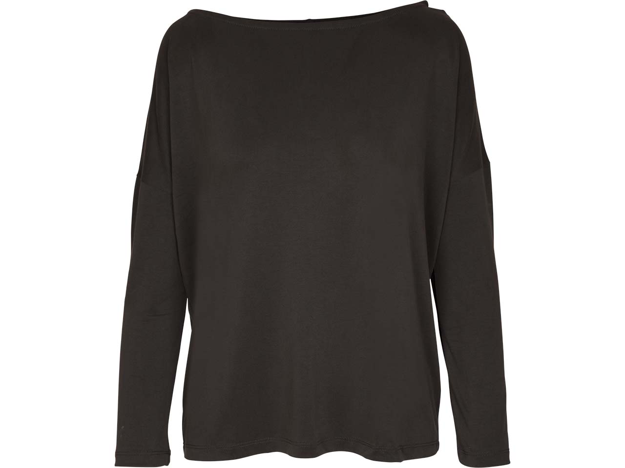 TRUE NORTH Damen-Yoga-Langarmshirt mit U-Boot-Ausschnitt, pirate black, Gr. XS