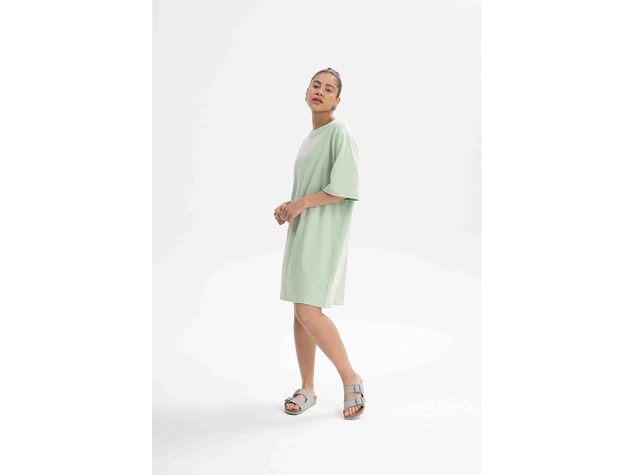 MELA Bio-Damen-Mini-T-Shirt-Kleid "BAASU" oversized, spring melange, Gr. S