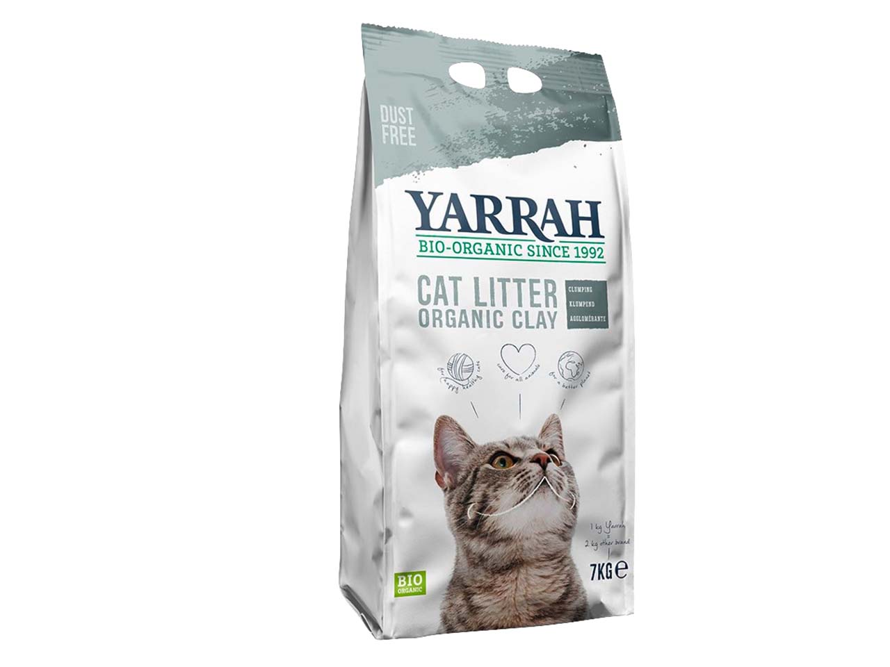 YARRAH Bio-Katzen-Streu, klumpenbildend, staubfrei, 7 kg