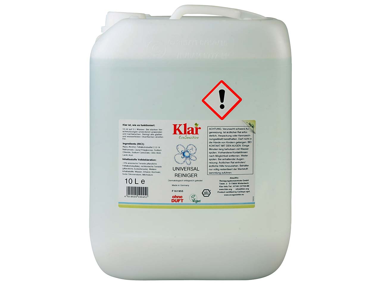 Klar Universalreiniger 'EcoSensitive' 10l