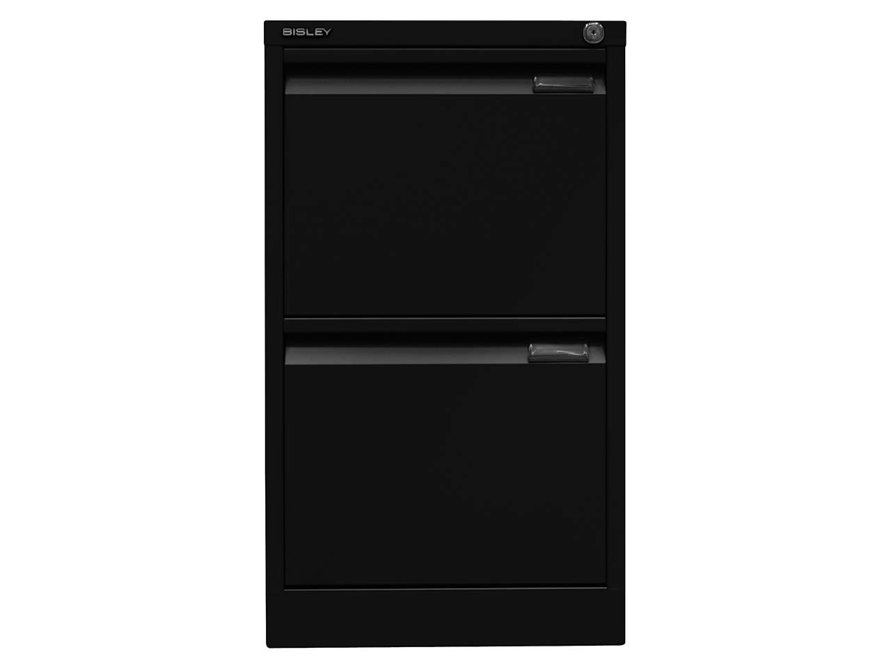 Bisley Hängeregistraturschrank schwarz 2 Schubladen 1-bahnig RAL 9005