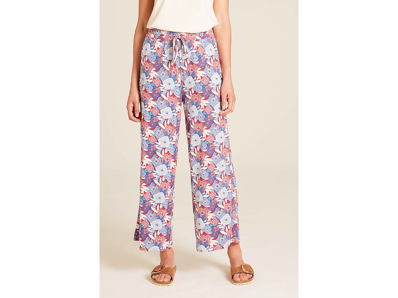 tranquillo Damen-Hose mit Bindebändern, blue bloom, Gr. S