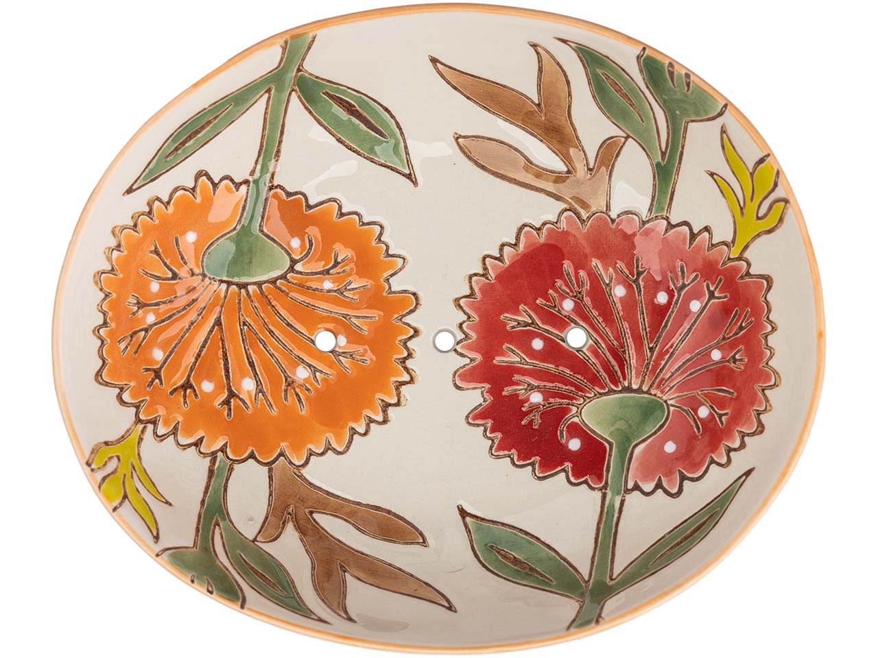 tranquillo Seifenschale "SUMMER" aus Steinzeug, rot/orange