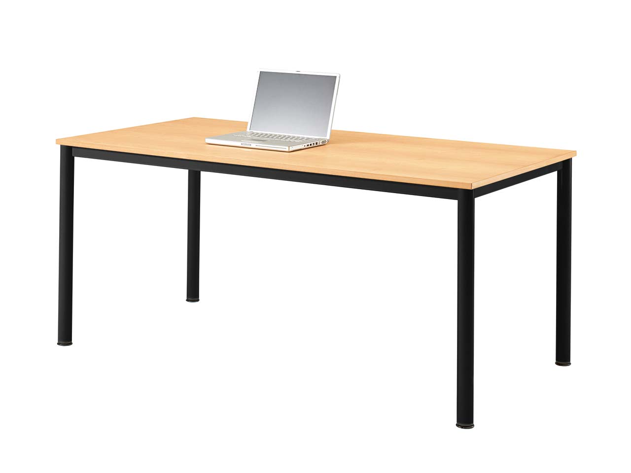 Schreibtisch "CONTACT Base" höheneinstellbar, 160 x 80 cm, schwarz, Buche geölt