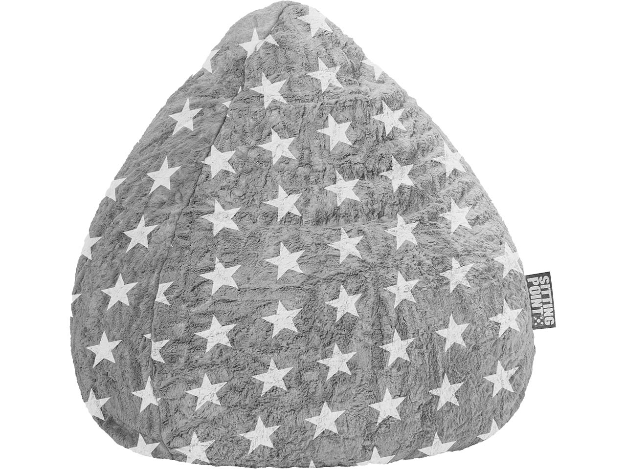 Sitzsack "fluffy stars L", 70 x 90 cm, grau