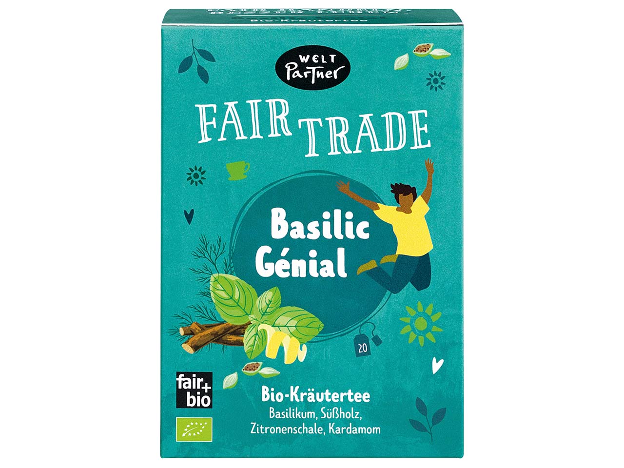 WeltPartner Bio-Kräutertee 'Basilic Genial', 20 Stk.