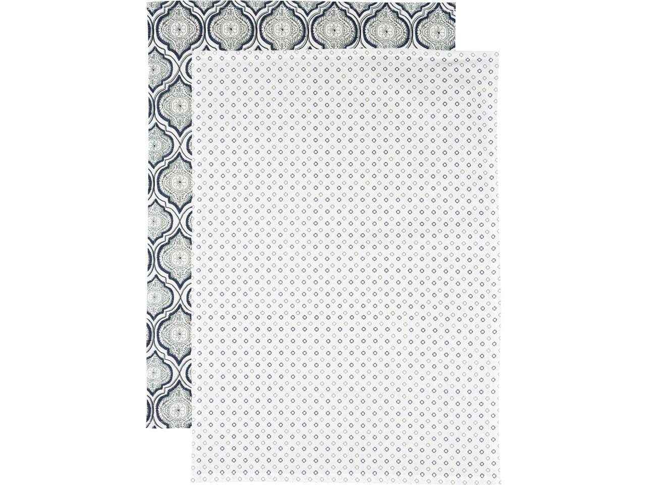 tranquillo 2er-Set Bio-Geschirrtücher "ORIENTAL", 70 x 50 cm, white