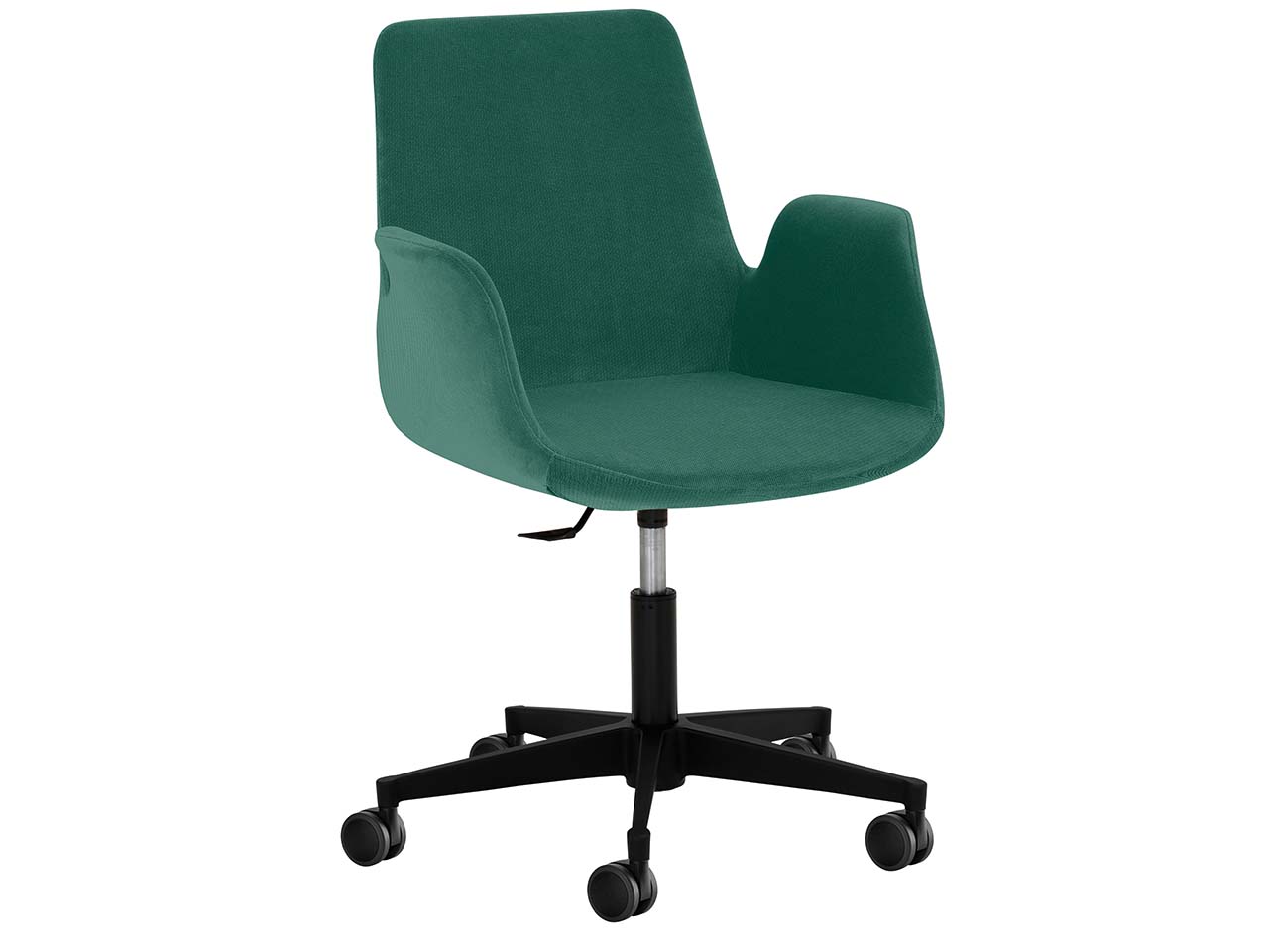 Besucherstuhl "2010" mit Kunststoff-Fußkreuz, petrol