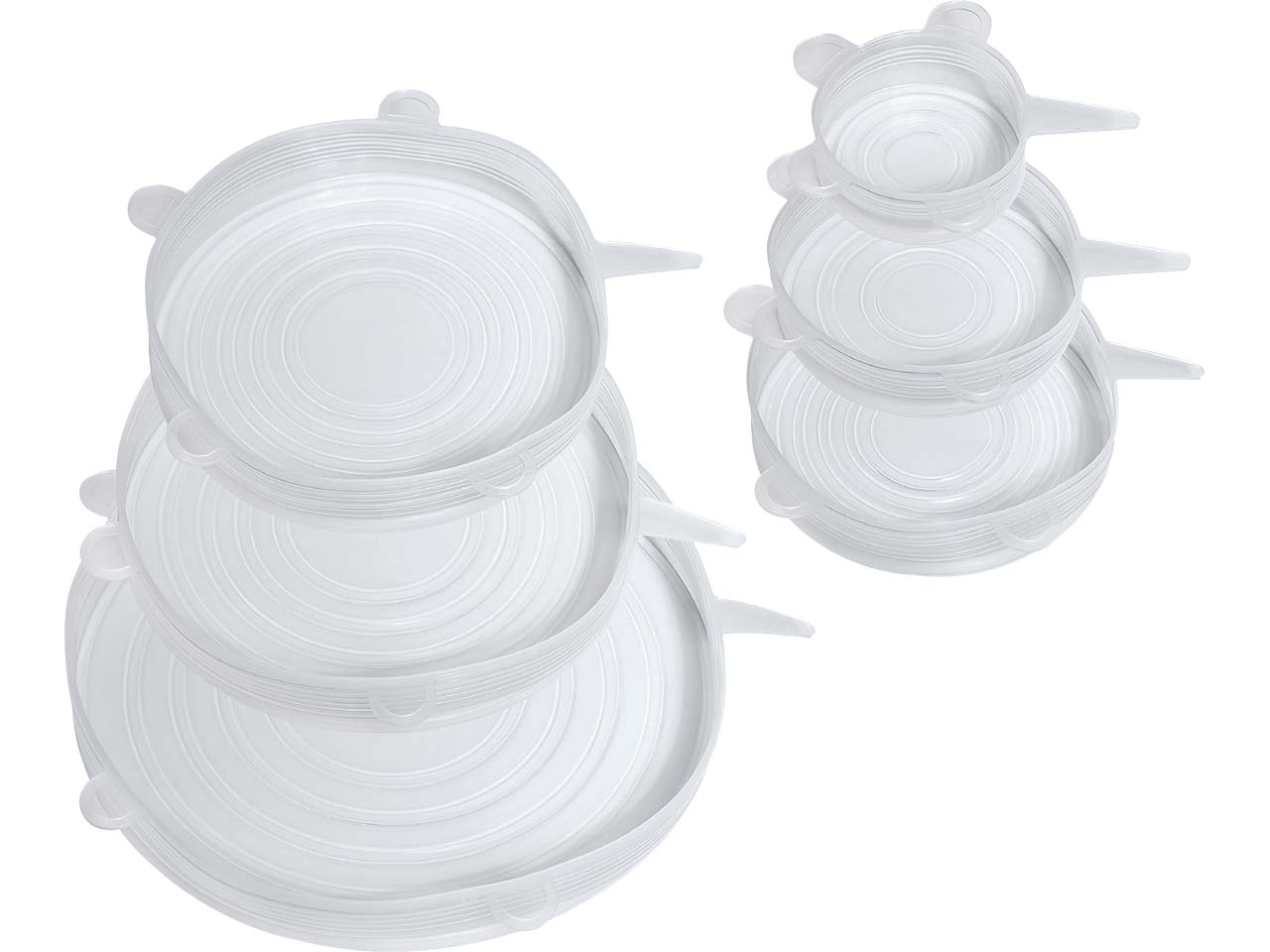 Frischhaltedeckel "STRETCH" aus Silikon, 6er-Set