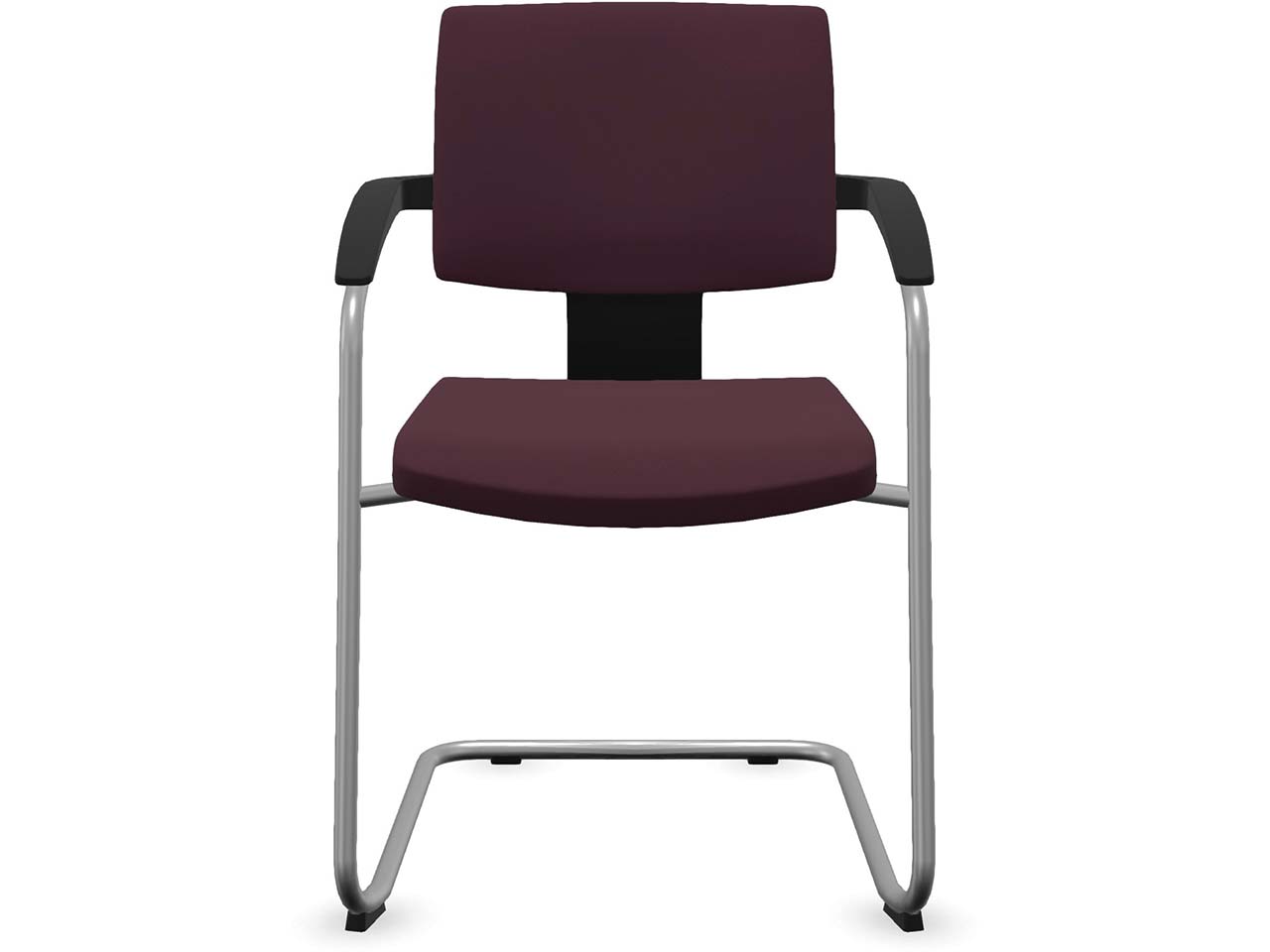 Profim Freischwinger "XENON" mit Armlehnen, stapelbar, silber, Stoff: bordeaux