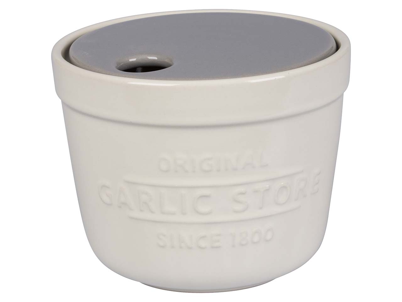 Mason Cash 2-in-1 Knoblauchbehälter und Reibe, aus Steingut, mit Deckel