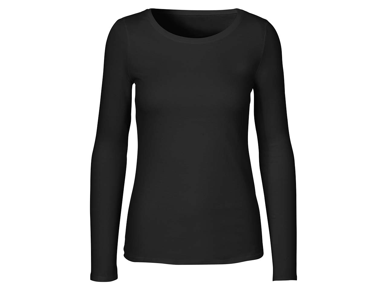 Neutral Bio-Damen-Langarmshirt mit Rundhalsaussschnitt schwarz, Gr. M