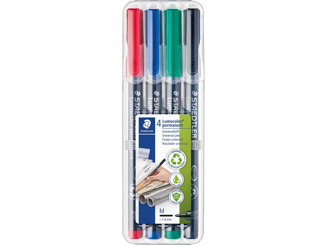 4 STAEDTLER Universalstifte 'Lumocolor 317' mittel sortierte Farben permanent