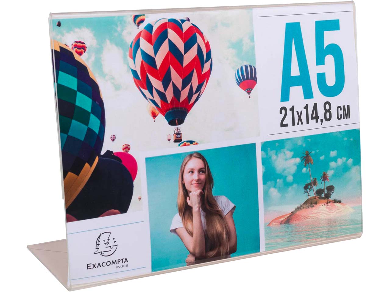 Exacompta Tischaufsteller abgeschrägt "Exacryl" aus PMMA, DIN A5, horizontal