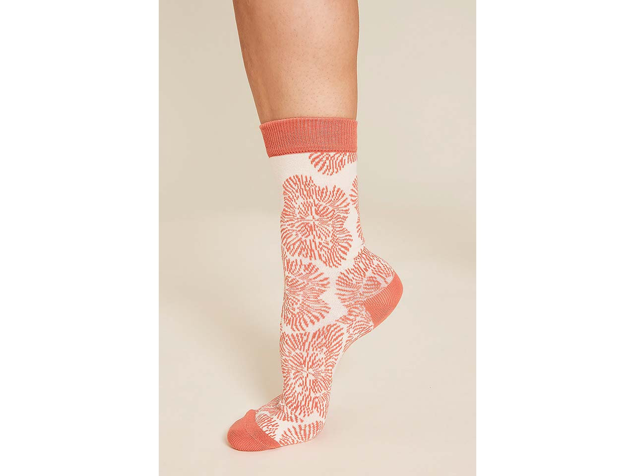 tranquillo Bio-Socken "BLOOM", coral, Gr. 35/38