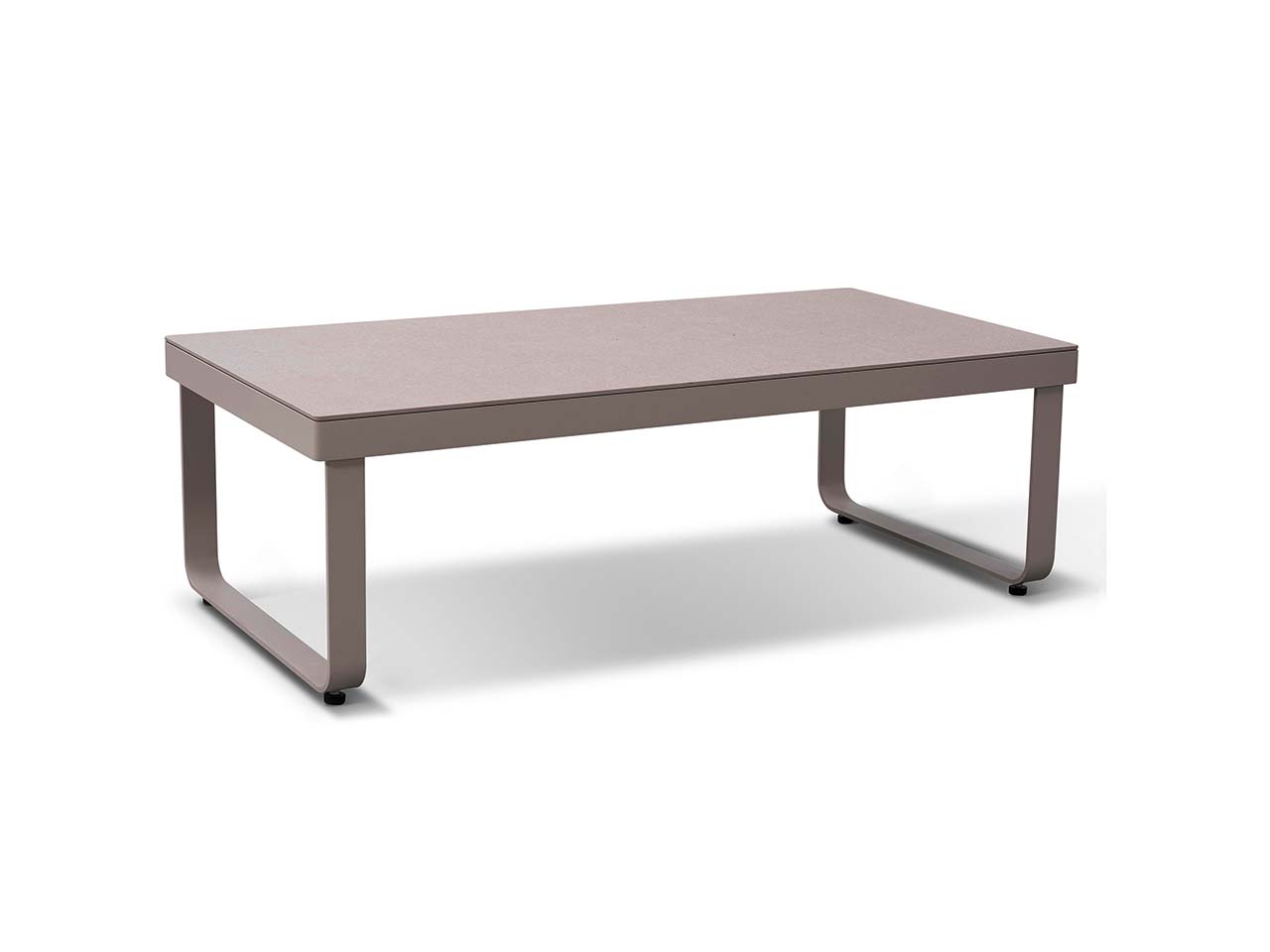 Beistelltisch "Porto" B 120 x T 60 x H 39 cm, Aluminium, Sinterstein, sand