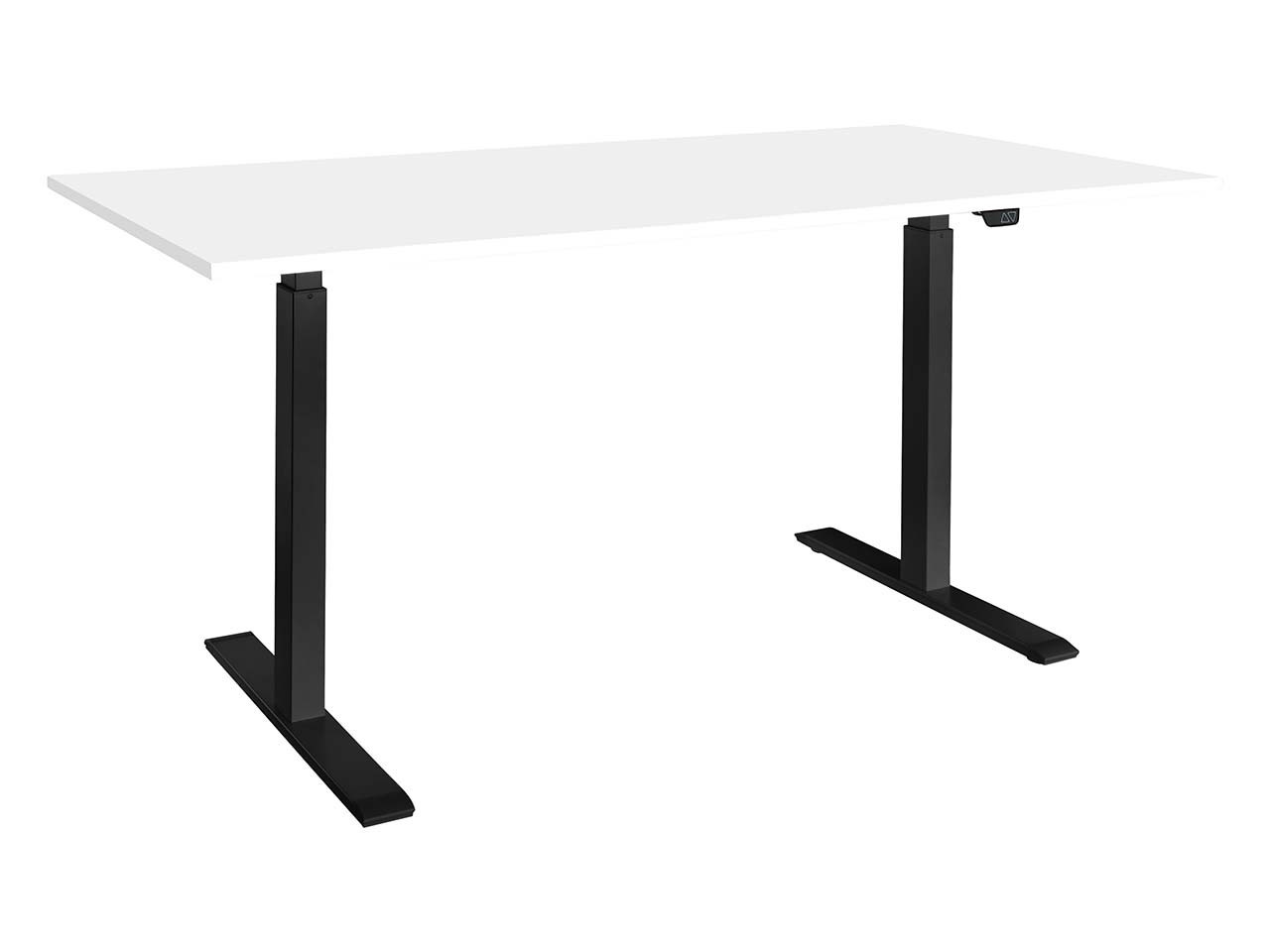 memo Höhenverstellbarer Schreibtisch "ON" schwarz, Buche weiß lackiert, B 130 x T 70 cm