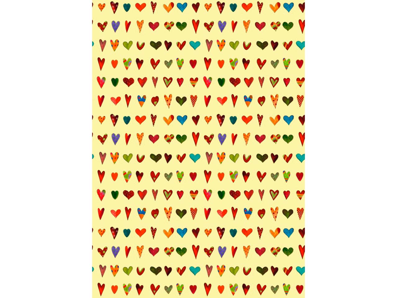 5 Bogen Recycling Geschenkpapier "Herzen" 50 x 70 cm, 80g/m²