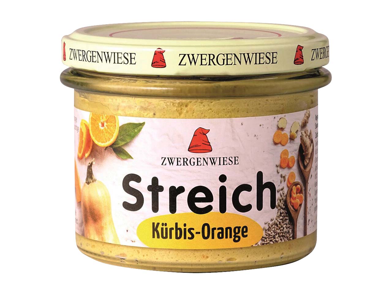 Zwergenwiese Bio-Brotaufstrich "Kürbis und Orange", vegan, 180 g