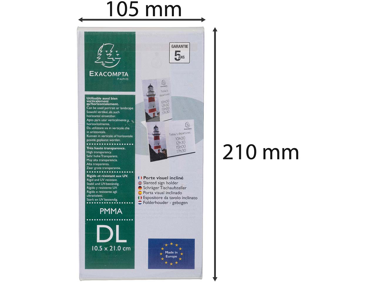 Exacompta Tischaufsteller abgeschrägt "Exacryl" aus PMMA, vertikal, DIN lang, 10 x 21 cm Exacompta Tischaufsteller abgeschrägt "Exacryl" aus PMMA, vertikal, DIN lang, 10 x 21 cm